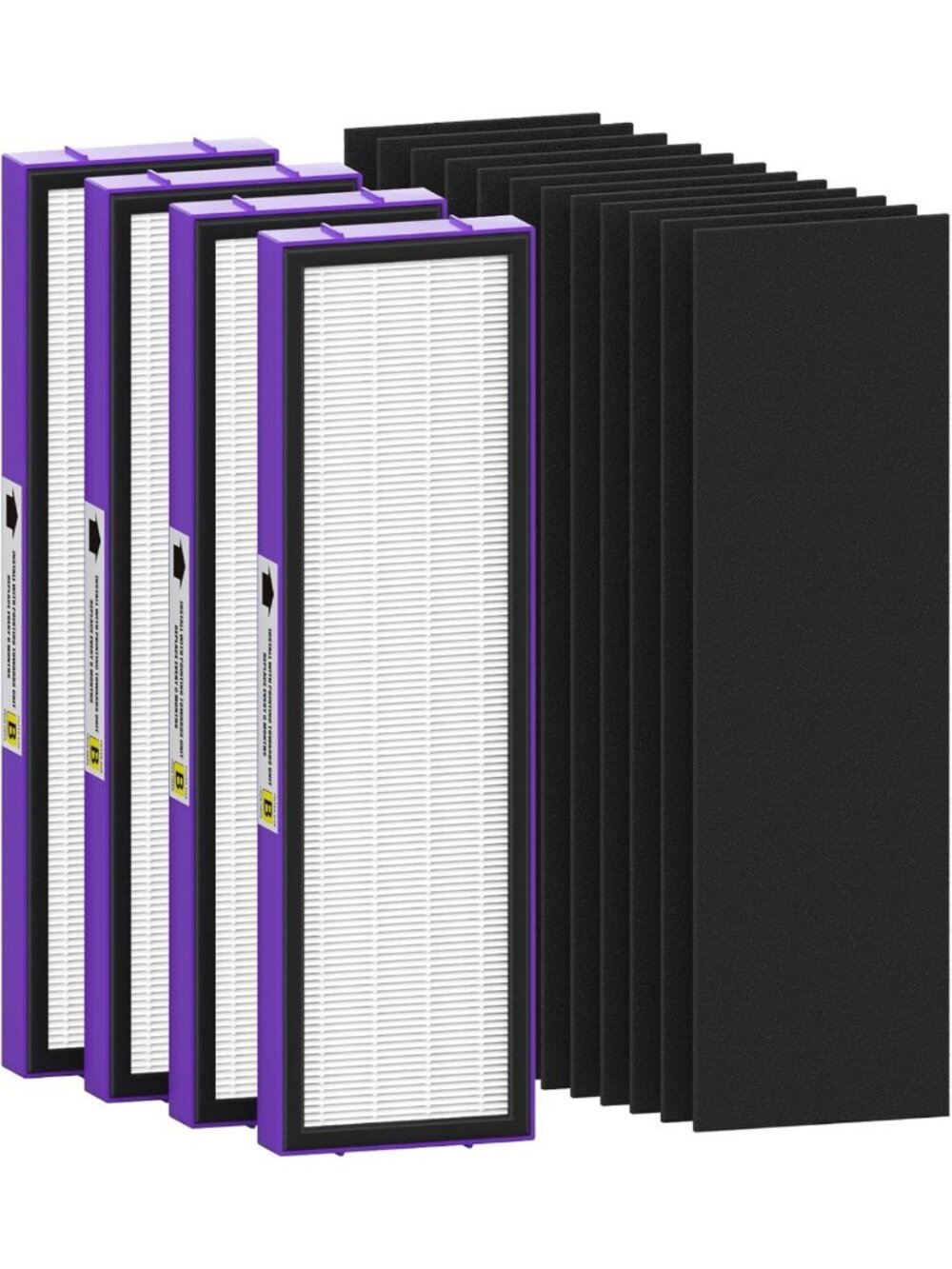 4 Pack True HEPA Replacement Filters with Pet Pure Treatment for Air Purifiers